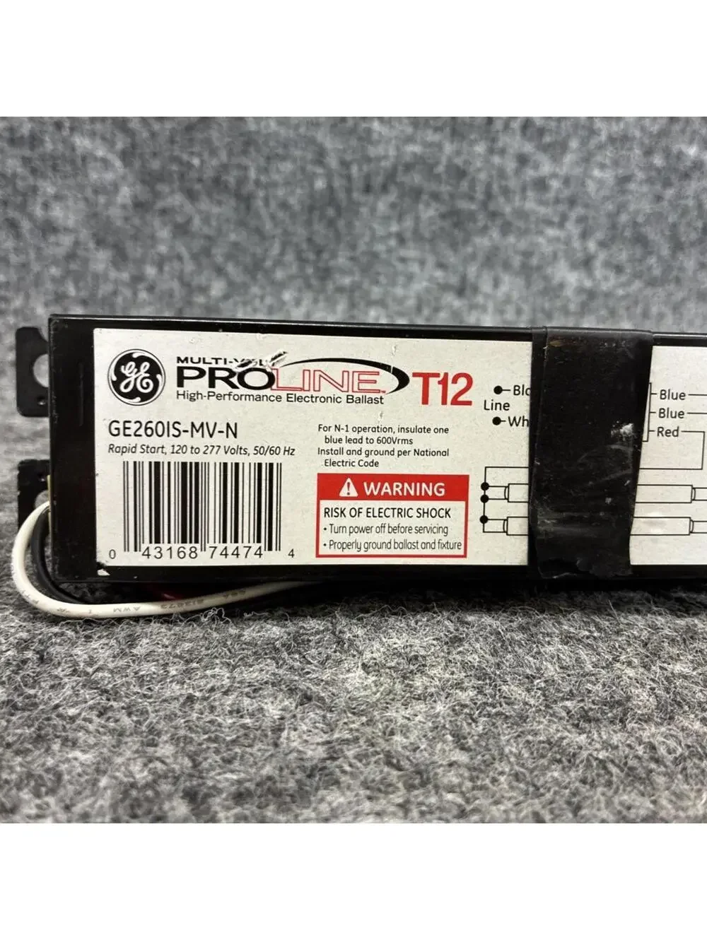 GE Multi-Volt Proline Electronic Ballast T12 Multi Volt GE-260-IS-MV-N